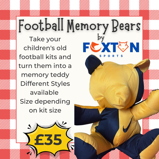 Keepsake Memory Teddy Bear, Football Shirt, Baby Clothing or Leavers Class of 2025, Uniform Bear,