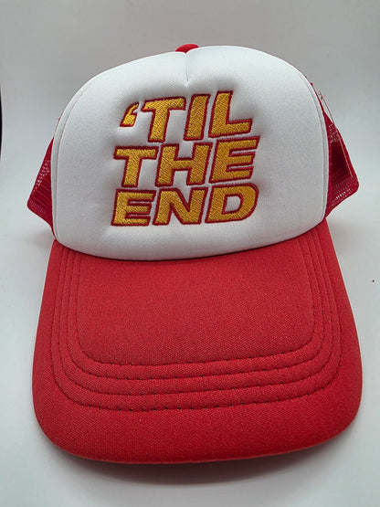 TIL THE END baseball cap trucker mesh style Wembley hat RED