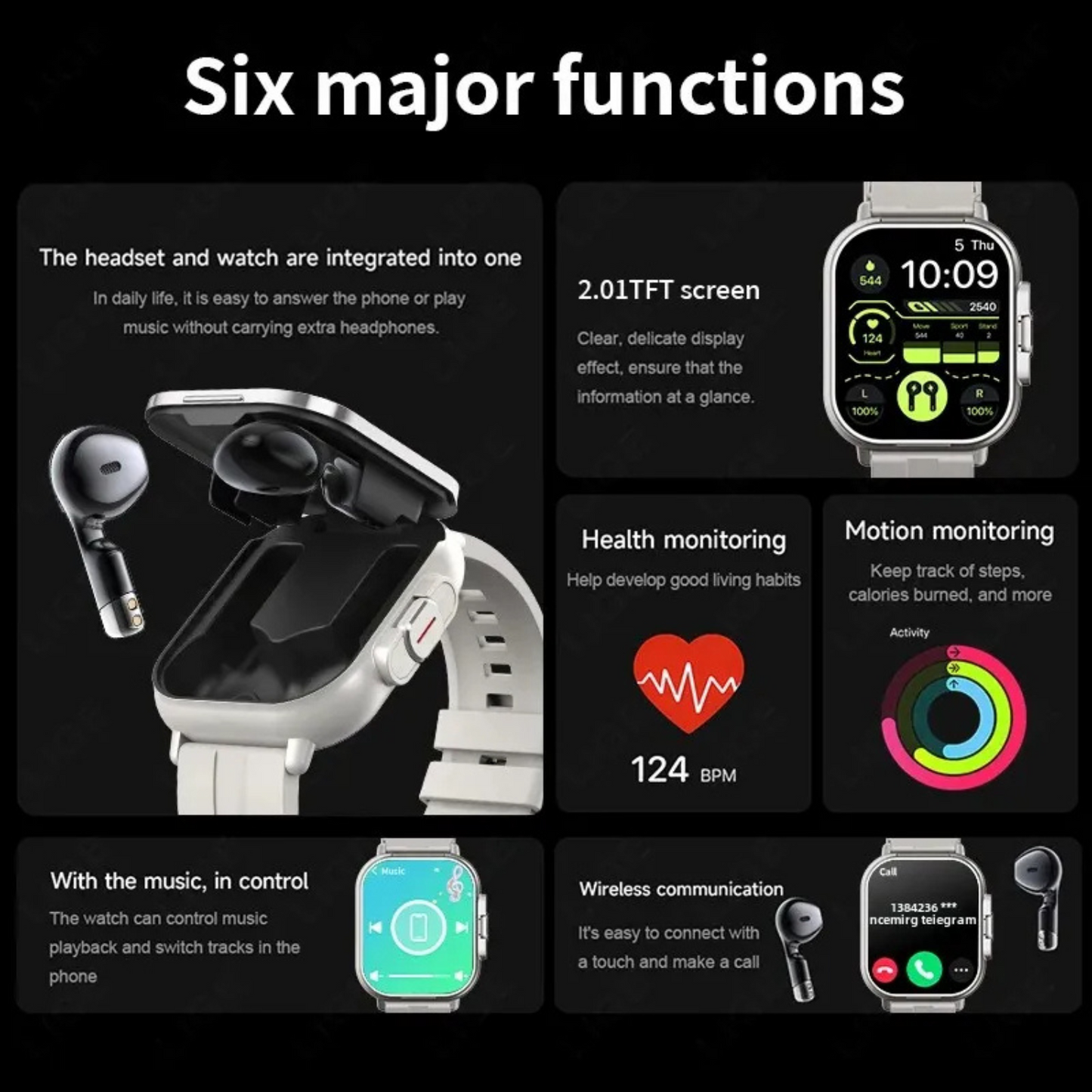 Digital Smartwatch with Earbuds copy