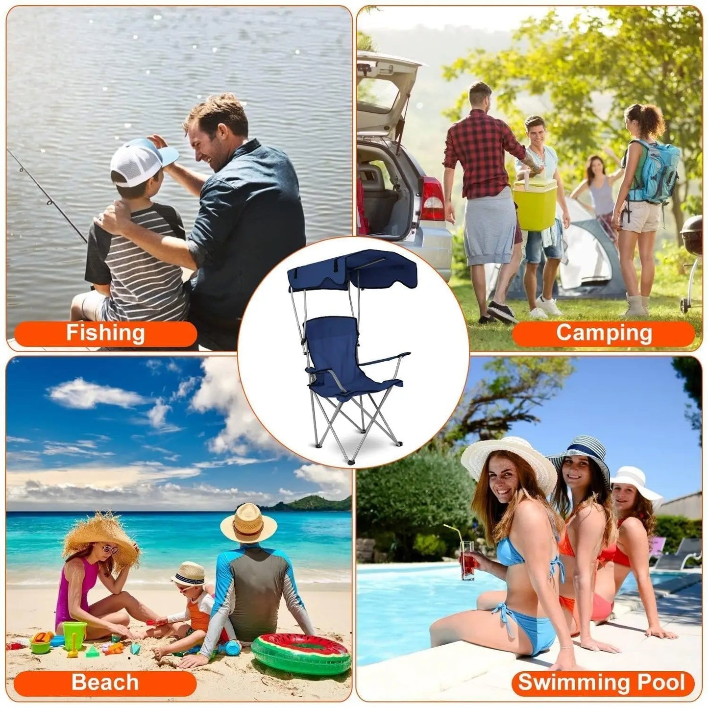 Camping Chair with Canopy ideal for grassroots football parents