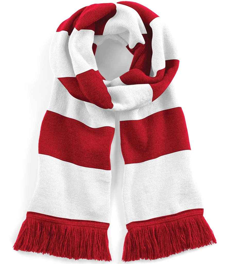TIL THE END embroidered red and white celebration scarf for Wembley