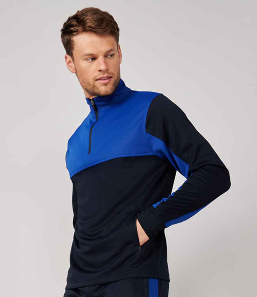 1/4 Zip Tracksuit Top with club badge printed or embroidered (Royal Blue)