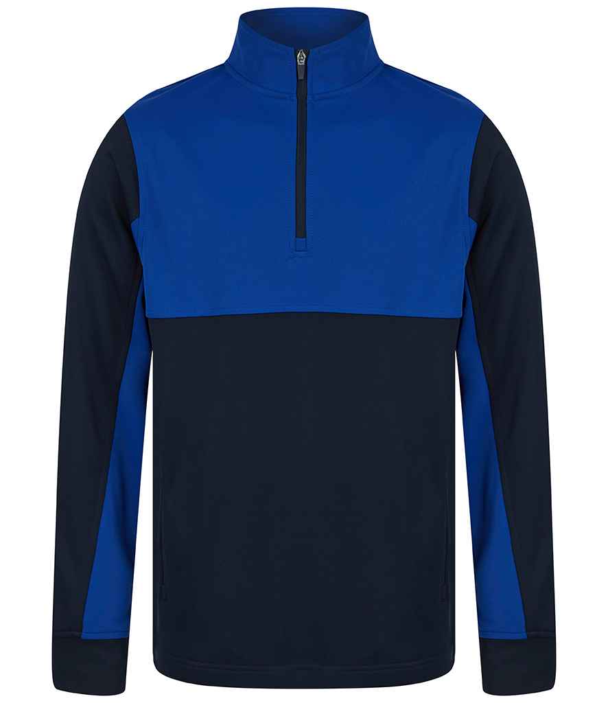 1/4 Zip Tracksuit Top with club badge printed or embroidered (Royal Blue)