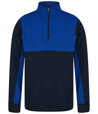 1/4 Zip Tracksuit Top with club badge printed or embroidered (Royal Blue)