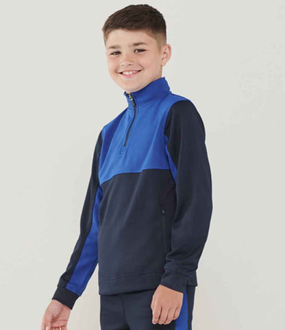 1/4 Zip Tracksuit Top with club badge printed or embroidered (Royal Blue)