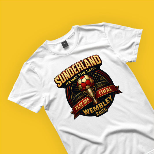 Sunderland ha'way the lads playoff final Wembley white kids adults cotton tshirt